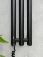 Полотенцесушитель электрический Сунержа Терция 4.0 31-0884-1206 120x15 см, подключение слева, скрытое подключение слева, матовый черный, I-образный