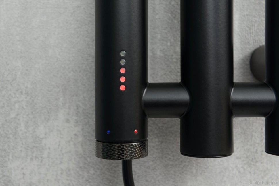 Полотенцесушитель электрический Сунержа Терция 4.0 31-0884-1206 120x15 см, подключение слева, скрытое подключение слева, матовый черный, I-образный