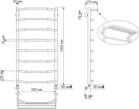 Полотенцесушитель водяной Secado Агата 3 105x55 см, бронза, лесенка, латунь, с полкой