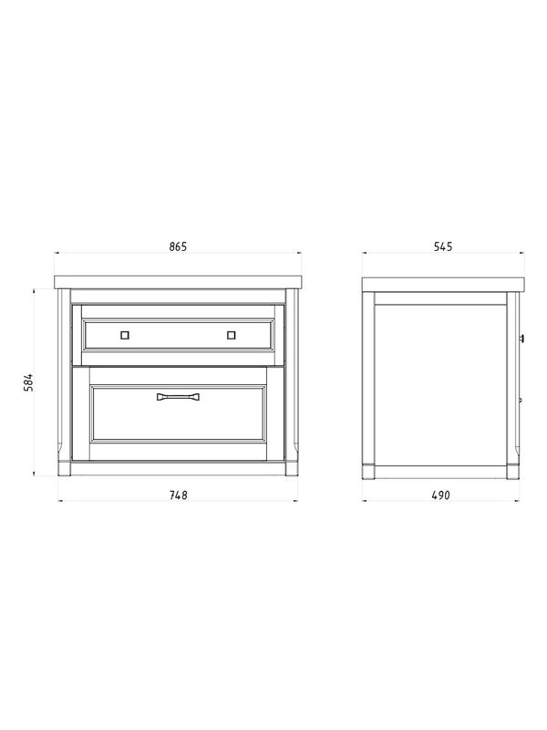 Тумба с раковиной ASB-Woodline Толедо 85 белая, патина серебро