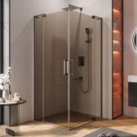 Душевой уголок Cezares Slider AH 2 80/90-100/110 BR GM профиль оружейная сталь, стекло бронза