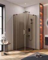 Душевой уголок Cezares Slider AH 2 80/90-100/110 BR GM профиль оружейная сталь, стекло бронза