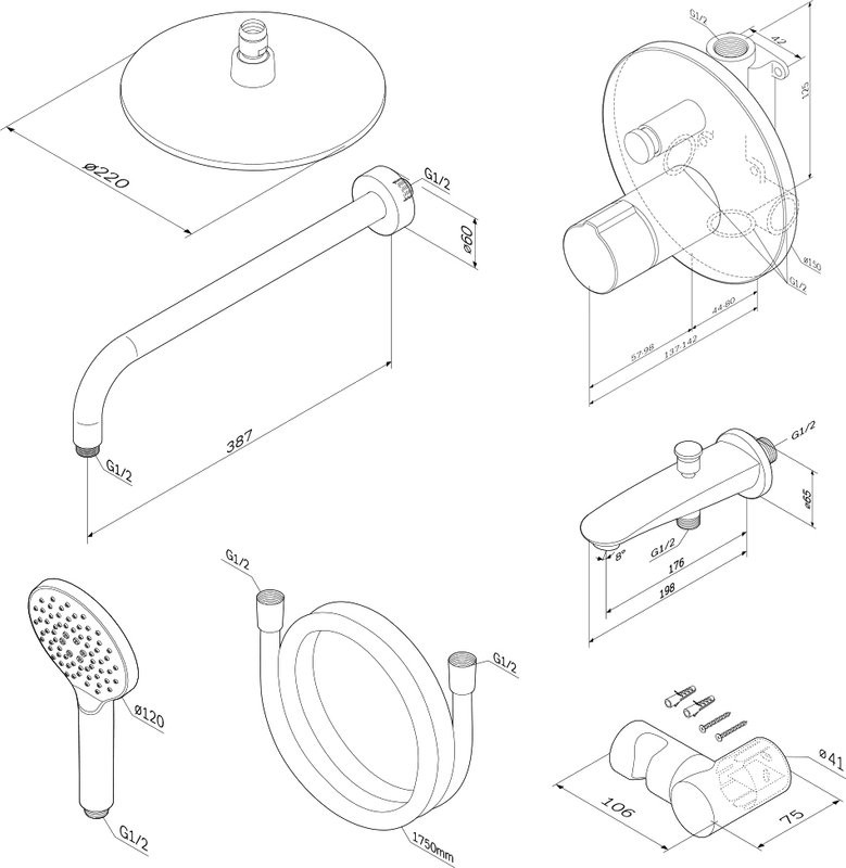 Душевой комплект AM.PM X-Joy FP85A10020 хром