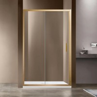 Душевая дверь в нишу Vincea Garda VDS-1G150CLG 150 см, профиль брашированное золото, стекло прозрачное