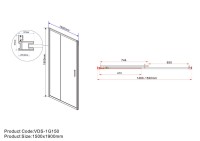 Душевая дверь в нишу Vincea Garda VDS-1G150CLG 150 см, профиль брашированное золото, стекло прозрачное