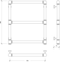 Полотенцесушитель водяной Secado Фалерони 1 Trenza 60x55 см, бронза, лесенка, латунь