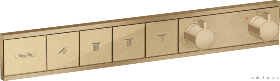 Термостатический смеситель встраиваемый Hansgrohe RainSelect 15382140 для душа, шлифованная бронза