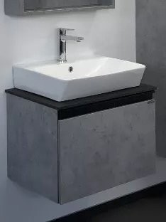 Тумба с раковиной Comforty Эдинбург 60 подвесная, светлый бетон, с раковиной COMFORTY 9055RA-50
