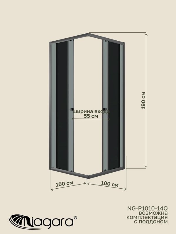 Душевая перегородка Niagara Eco NG-1010-14QT (100x100x190 см)