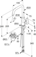Смеситель для раковины Kludi Pure&Solid 340250575