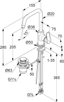 Смеситель для раковины Kludi Pure&Solid 340250575 Смеситель для раковины Kludi Pure&Solid 340250575