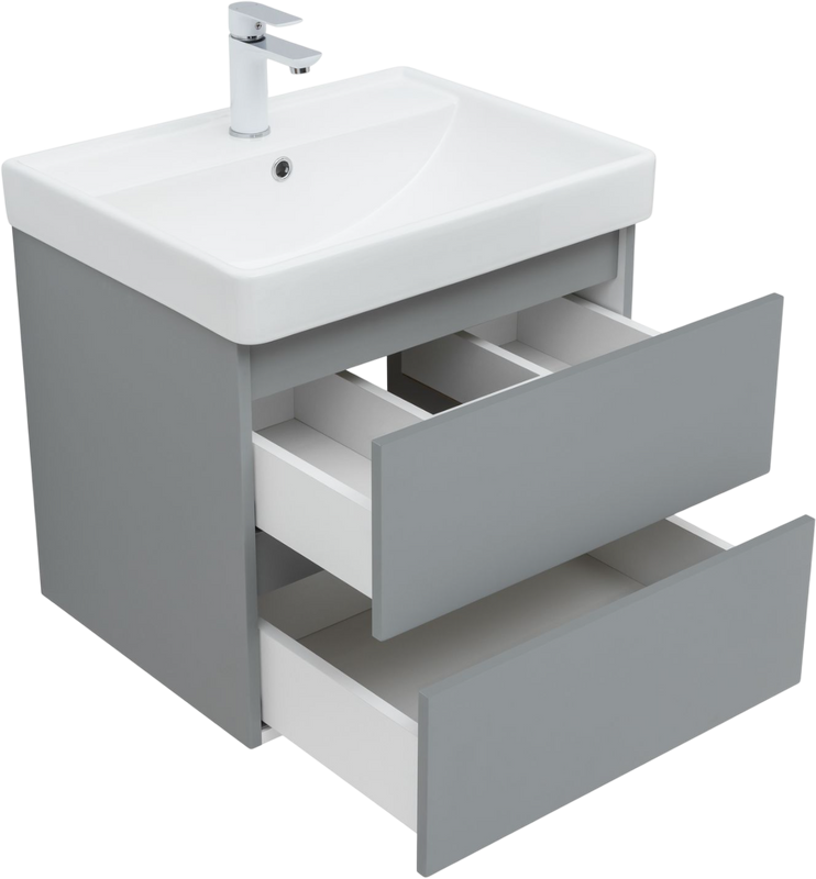 Тумба с раковиной Aquanet Вега 2.0 60 подвесная, мисти грин