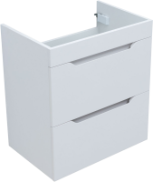 Тумба с раковиной Aquanet Практика 60 2 ящика, белая матовая