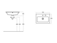 Тумба с раковиной Aquanet Практика 60 2 ящика, белая матовая