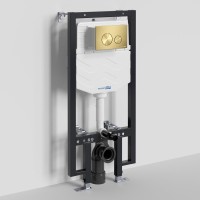 Система инсталляции для унитазов Wasserkraft Vils 56TLT.010.ME.MG02 с кнопкой смыва матовое золото