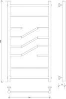 Полотенцесушитель водяной Secado Риволи 4673739228272 100x55 см, матовый черный, лесенка