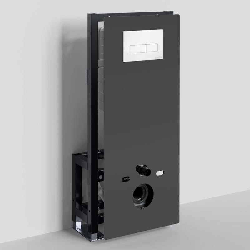 Система инсталляции для унитазов Wasserkraft Glan 66TLT.010.ME.BL.WH03 с кнопкой смыва белой
