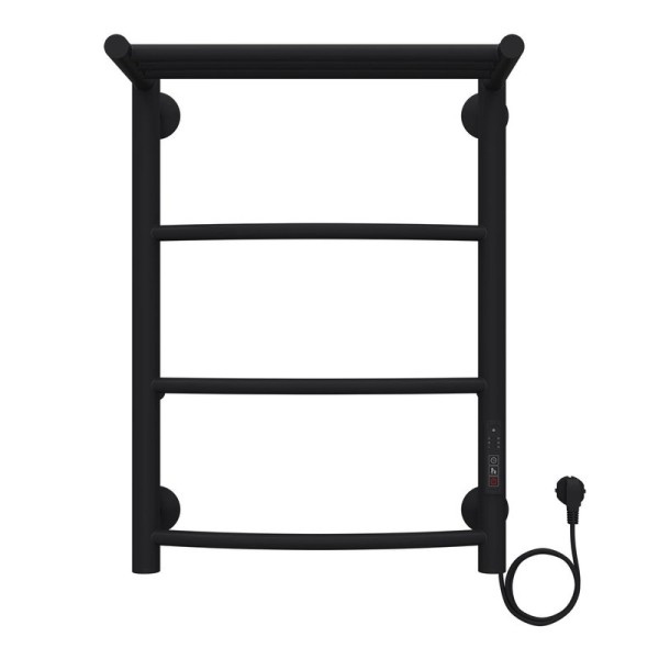 Полотенцесушитель Azario VERONA 400/600 электрический ЧЕРНЫЙ с полкой R 3 пер.