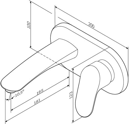 Смеситель для раковины AM.PM Like F8072200 С ВНУТРЕННЕЙ ЧАСТЬЮ