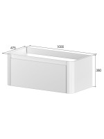 Тумба под раковину без столешницы Armadi Art Voi 100 подвесная, рифленая, luna