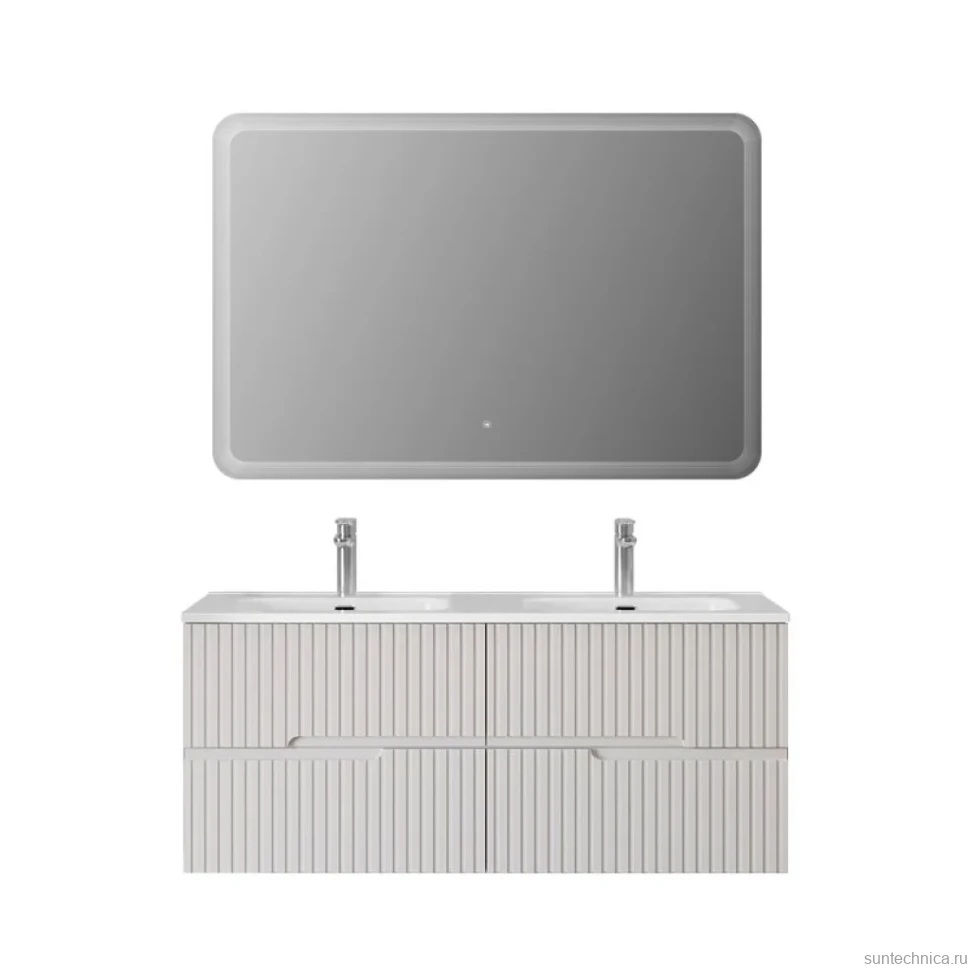 Мебель для ванной комнаты Cezares Duet 120 bianco lucido, раковина Cezares CZR-8073-120-2 двойная