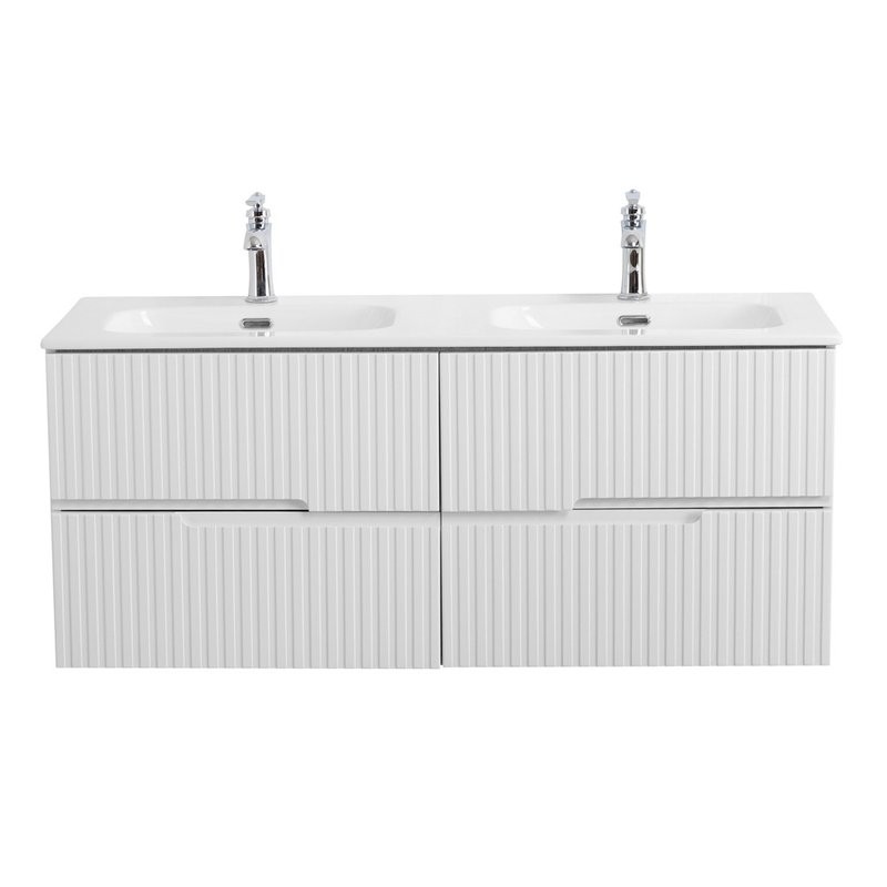 Мебель для ванной комнаты Cezares Duet 120 bianco lucido, раковина Cezares CZR-8073-120-2 двойная