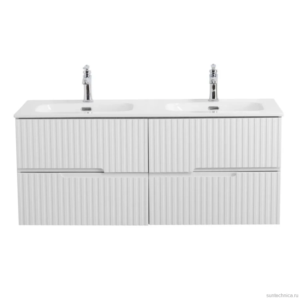 Мебель для ванной комнаты Cezares Duet 120 bianco lucido, раковина Cezares CZR-8073-120-2 двойная