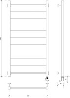 Полотенцесушитель электрический Secado Модена R 105x55 см, подключение справа, хром, лесенка