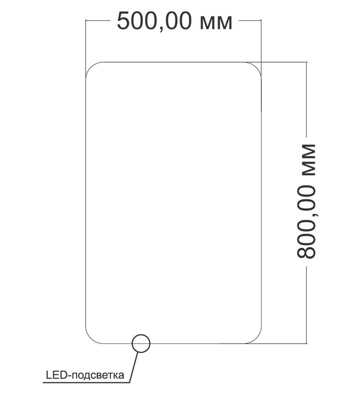 Зеркало Vincea VLM-3BE5008-2 50x80, с подсветкой и антизапотевателем