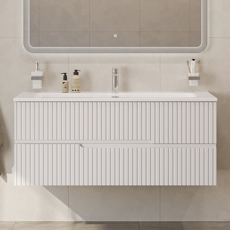 Тумба с раковиной Cezares Duet 120 bianco opaco, раковина Cezares CZR-8073-120