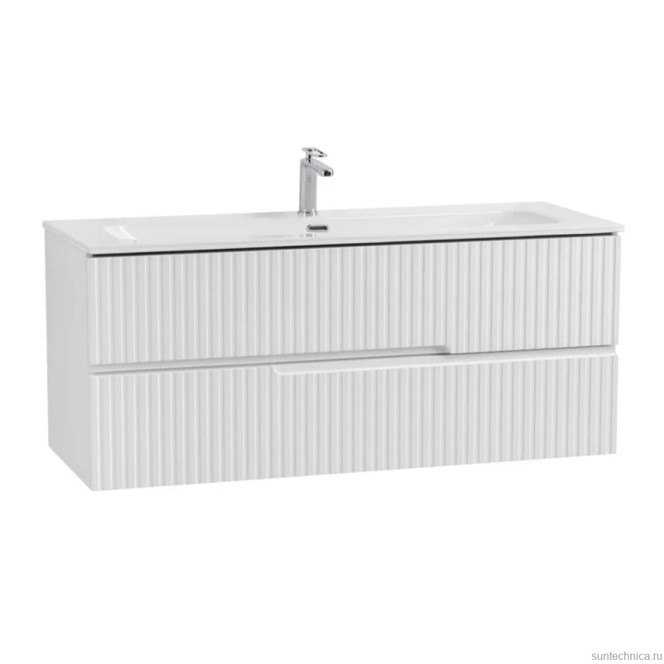Тумба с раковиной Cezares Duet 120 bianco opaco, раковина Cezares CZR-8073-120