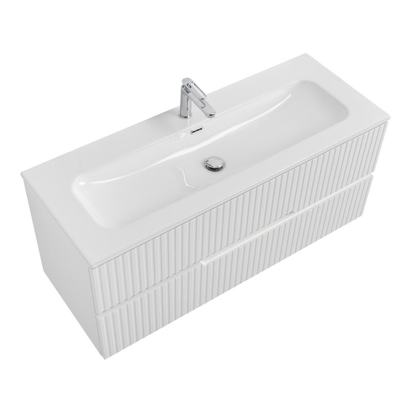 Тумба с раковиной Cezares Duet 120 bianco opaco, раковина Cezares CZR-8073-120