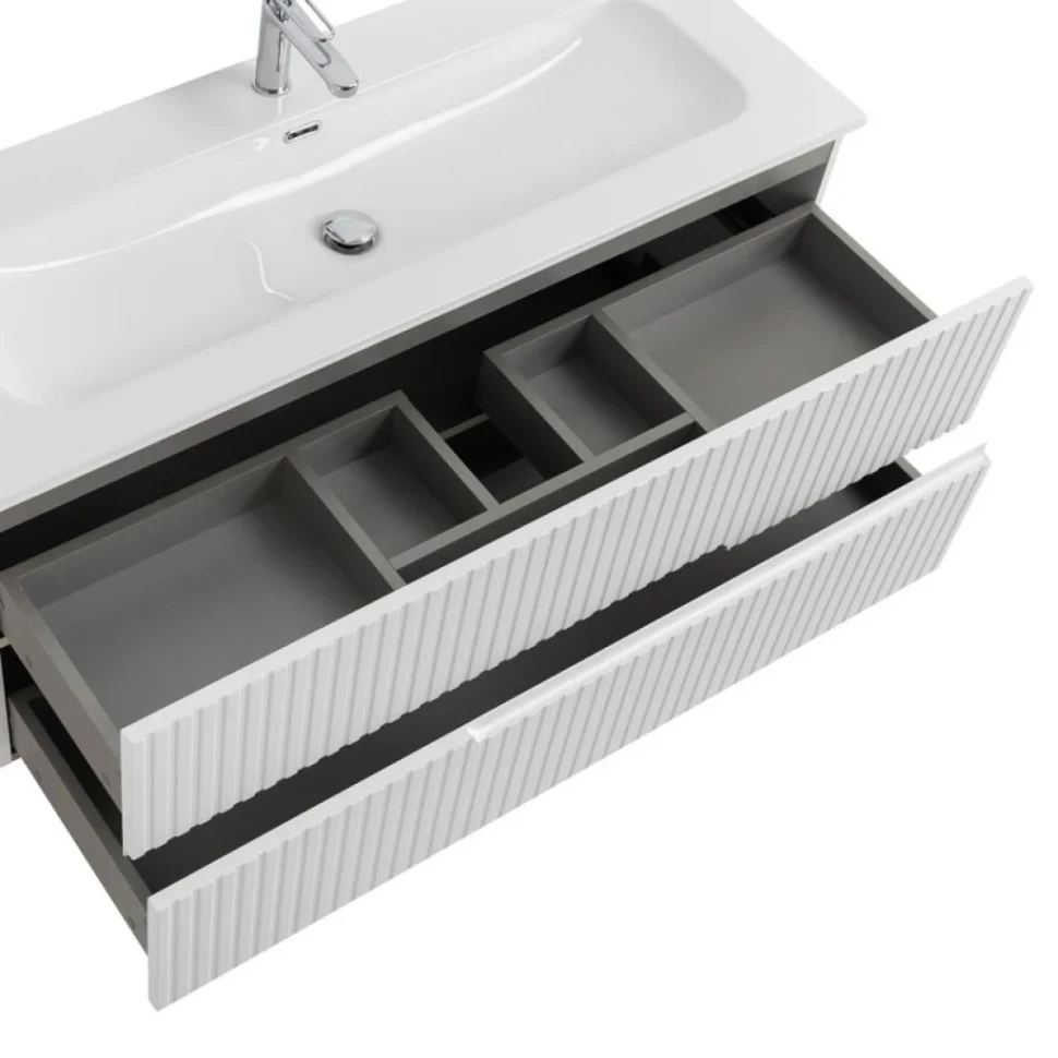 Тумба с раковиной Cezares Duet 120 bianco opaco, раковина Cezares CZR-8073-120
