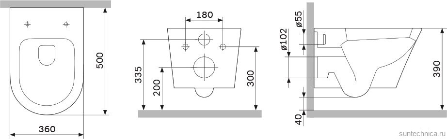 Унитаз подвесной AM.PM Sense C741701SC безободковый, с микролифтом
