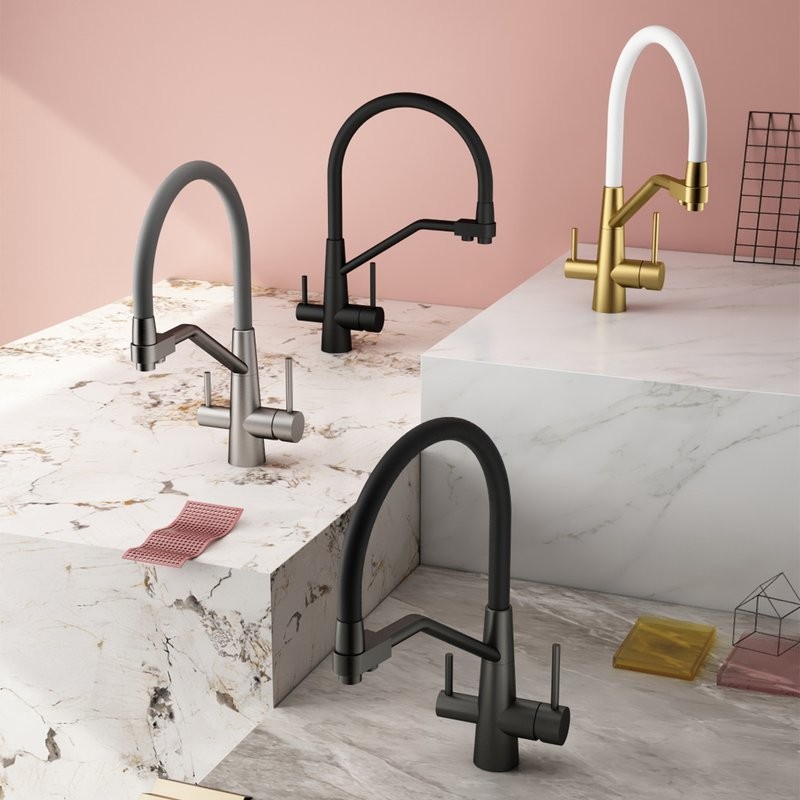 Смеситель для кухни с подключением фильтра Splenka S71.62.05, сатин