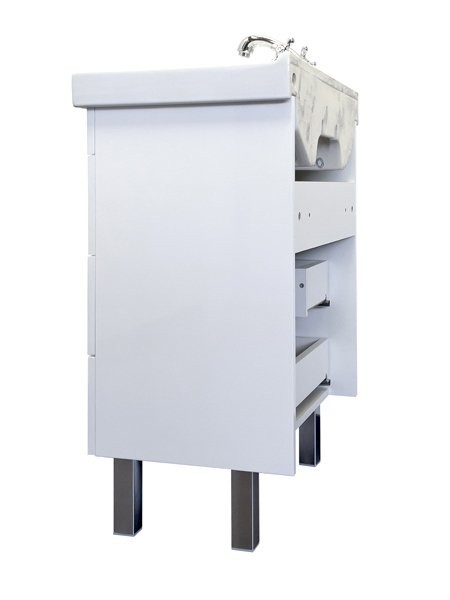 Тумба с раковиной Comforty Никосия 60Н напольная, белый глянец