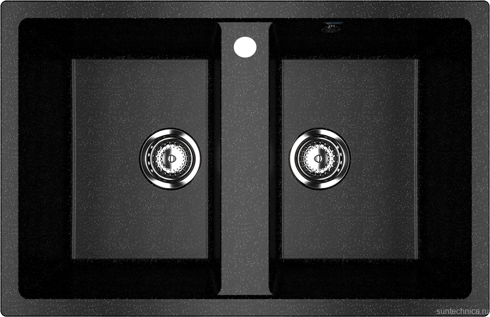 Мойка кухонная Ulgran U-608 308 черная + дозатор U-01 черный