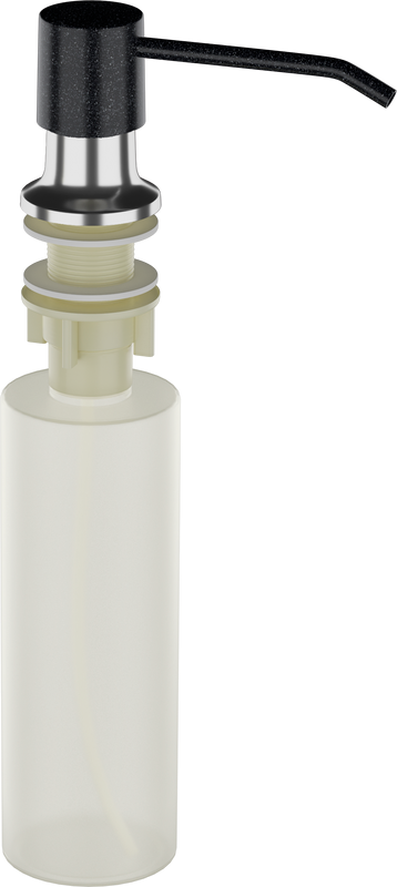 Мойка кухонная Ulgran U-608 308 черная + дозатор U-01 черный