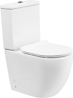 Унитаз-компакт напольный BelBagno Amanda BB051CPR безободковый, крышка BB2111SC с микролифтом, бачок BB051T