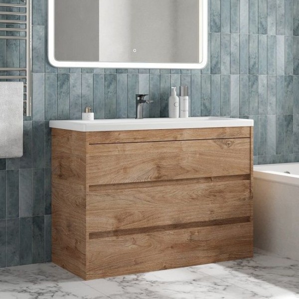 Тумба с раковиной Art&Max Family-M 100 напольная, harbor golden