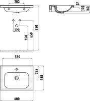 Тумба с раковиной Laparet Electra 60 подвесная, дуб рока