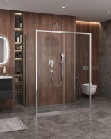 Душевой уголок Cezares Molveno AH-12 150х90 см, профиль хром, стекло прозрачное