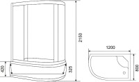 Душевая кабина Parly Tomorrow EF1221R 80x120, с поддоном, профиль белый, стекло матовое, R