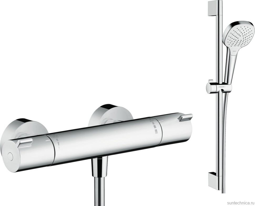 Термостатический смеситель Hansgrohe Ecostat 1001 CL ВМ 13211000 + Душевой гарнитур Hansgrohe Croma Select E Vario 26582400