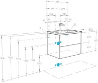 Мебель для ванной комнаты AQUATON Сохо 60 cлэйт, галька серая