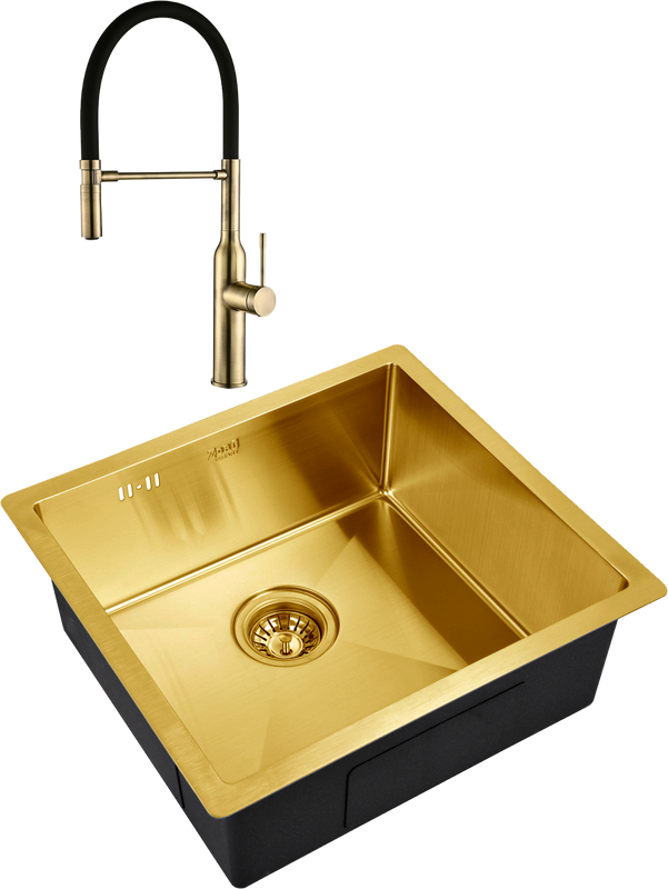 Комплект Мойка Zorg Inox PVD SZR-4844 bronze + Смеситель Steel Hummer SH 2022 BRONZE бронза