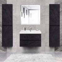 Мебель для ванной комнаты Cezares Molveno 46 80 nero, с раковиной Cezares CZR-MIL-80-LVB