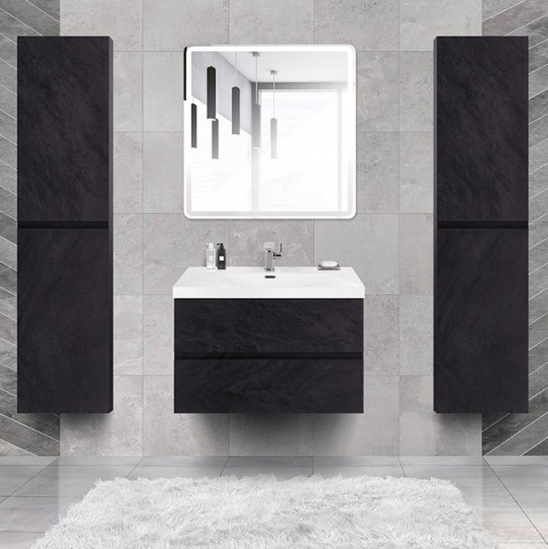 Мебель для ванной комнаты Cezares Molveno 46 80 nero, с раковиной Cezares CZR-MIL-80-LVB