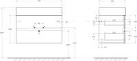 Мебель для ванной комнаты Cezares Molveno 46 80 nero, с раковиной Cezares CZR-MIL-80-LVB
