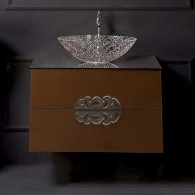 Тумба с раковиной Armadi Art NeoArt 80 шоколад с ручками Ajur хром